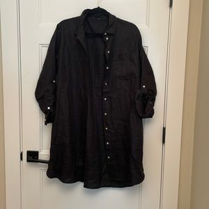 Quince 100% black linen dress